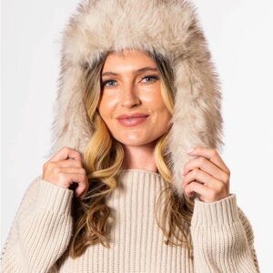 San Diego Hat Company Cream Fur Hat -